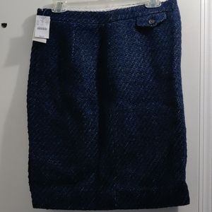Navy Tweed Skirt